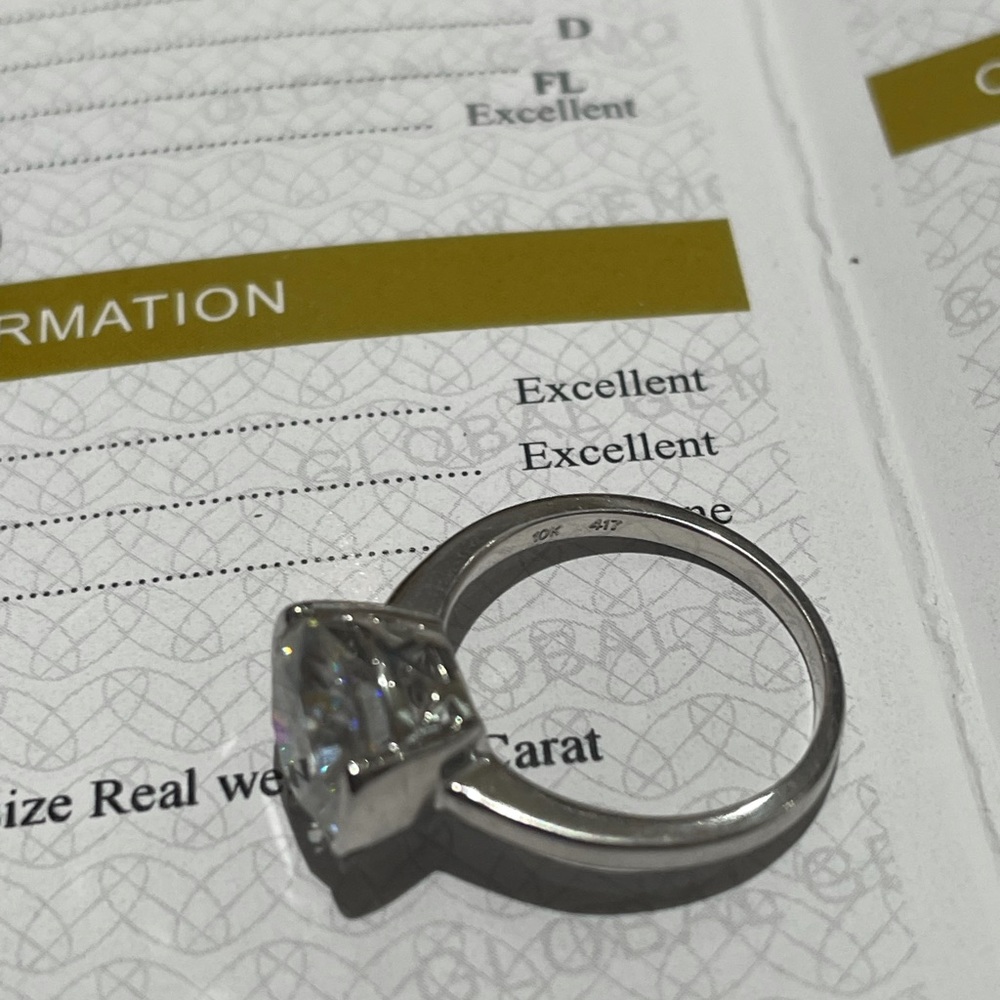 3 carat half bezel moissanite diamond engagement ring - Picture 9 of 12